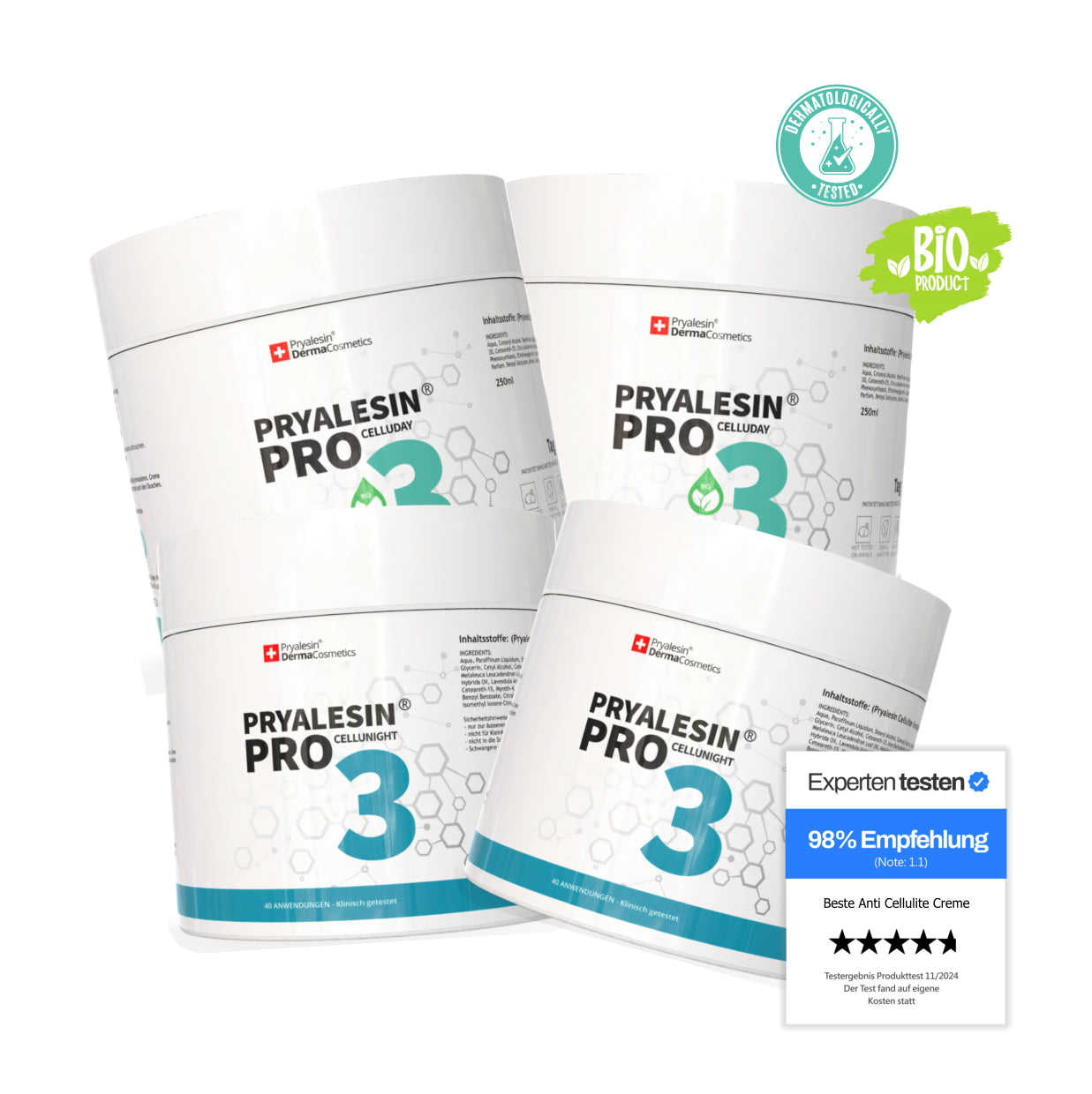Premium Set: Pryalesin3 Tag und Nacht Creme Set 4x250ml (+50% gratis Tiegel)